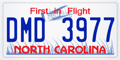 NC license plate DMD3977