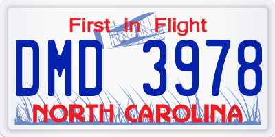NC license plate DMD3978