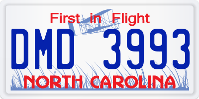 NC license plate DMD3993