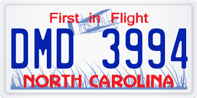 NC license plate DMD3994