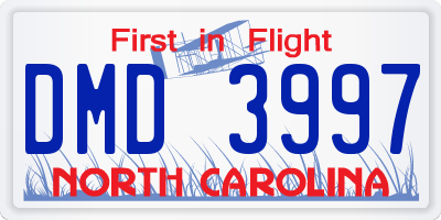 NC license plate DMD3997