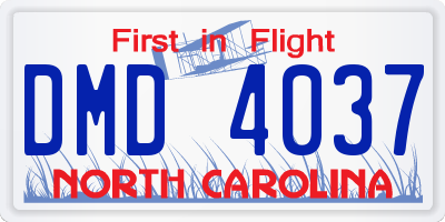 NC license plate DMD4037