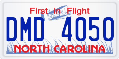 NC license plate DMD4050
