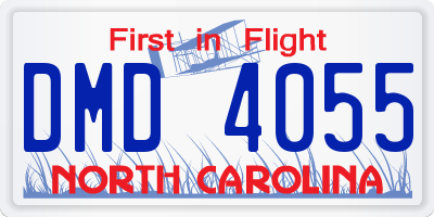 NC license plate DMD4055