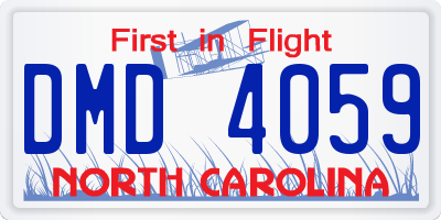 NC license plate DMD4059