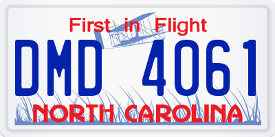 NC license plate DMD4061