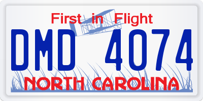 NC license plate DMD4074