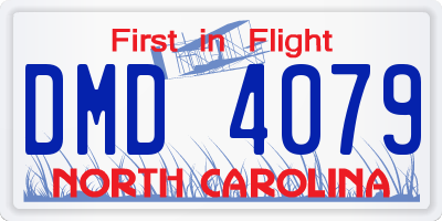NC license plate DMD4079