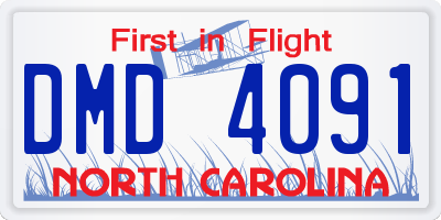NC license plate DMD4091
