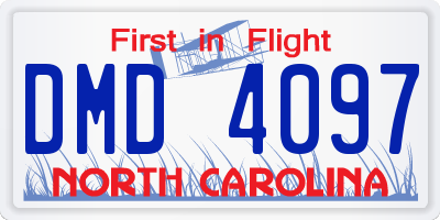 NC license plate DMD4097