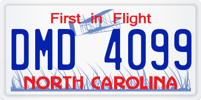 NC license plate DMD4099