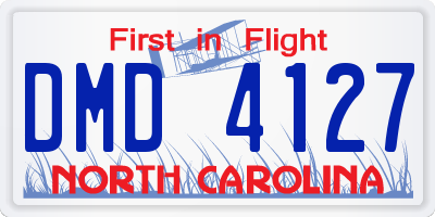 NC license plate DMD4127