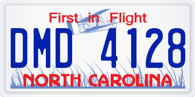 NC license plate DMD4128