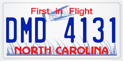 NC license plate DMD4131