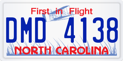 NC license plate DMD4138