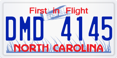 NC license plate DMD4145
