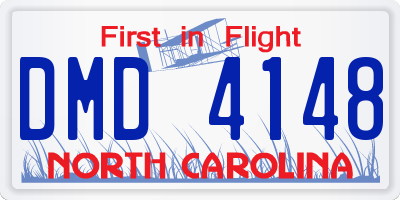 NC license plate DMD4148