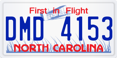 NC license plate DMD4153