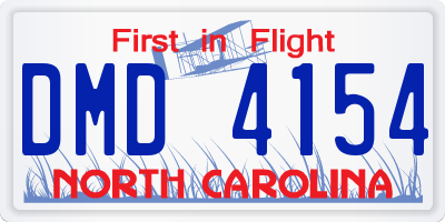 NC license plate DMD4154