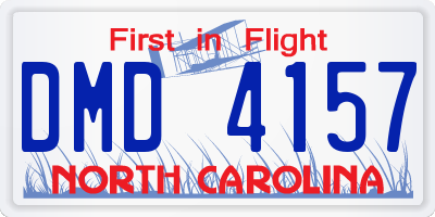 NC license plate DMD4157