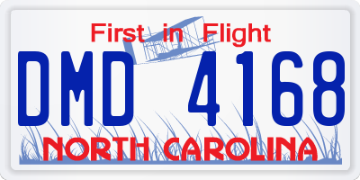 NC license plate DMD4168