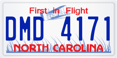 NC license plate DMD4171