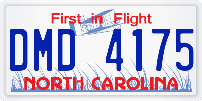 NC license plate DMD4175