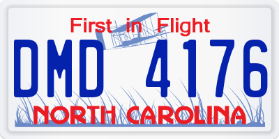 NC license plate DMD4176