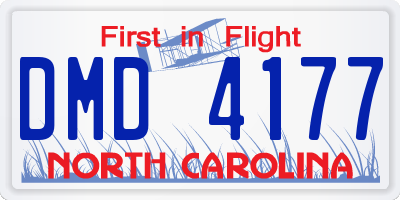 NC license plate DMD4177