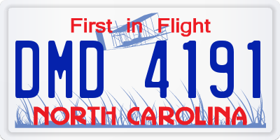 NC license plate DMD4191