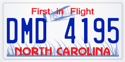 NC license plate DMD4195