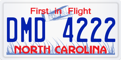 NC license plate DMD4222