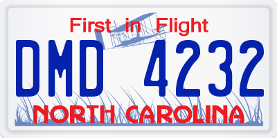 NC license plate DMD4232
