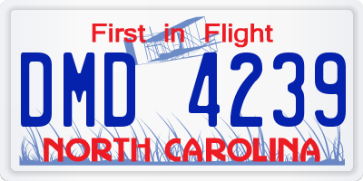 NC license plate DMD4239