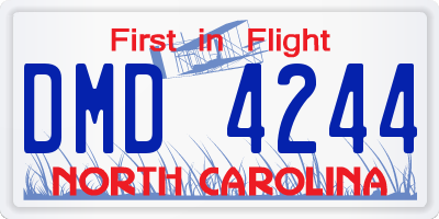 NC license plate DMD4244