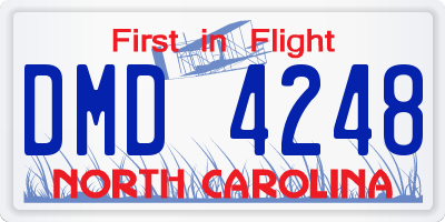 NC license plate DMD4248