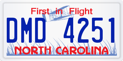 NC license plate DMD4251