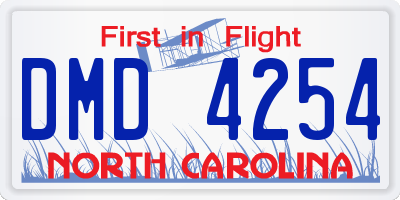 NC license plate DMD4254