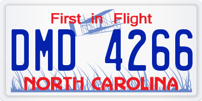 NC license plate DMD4266