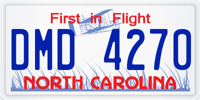 NC license plate DMD4270