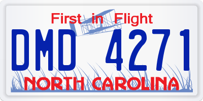 NC license plate DMD4271