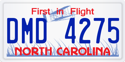 NC license plate DMD4275