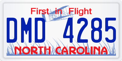 NC license plate DMD4285