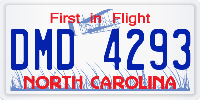 NC license plate DMD4293