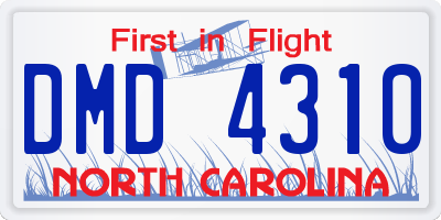 NC license plate DMD4310