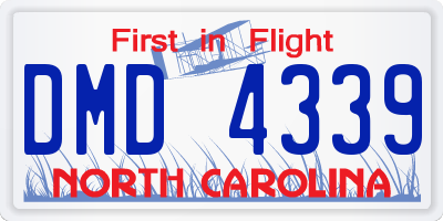 NC license plate DMD4339