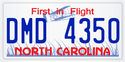 NC license plate DMD4350