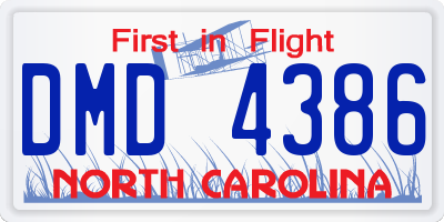 NC license plate DMD4386
