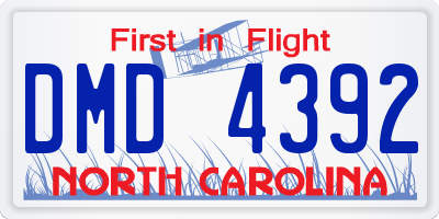 NC license plate DMD4392