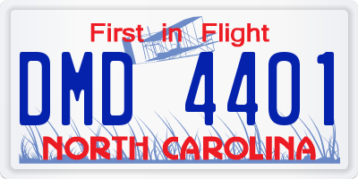 NC license plate DMD4401